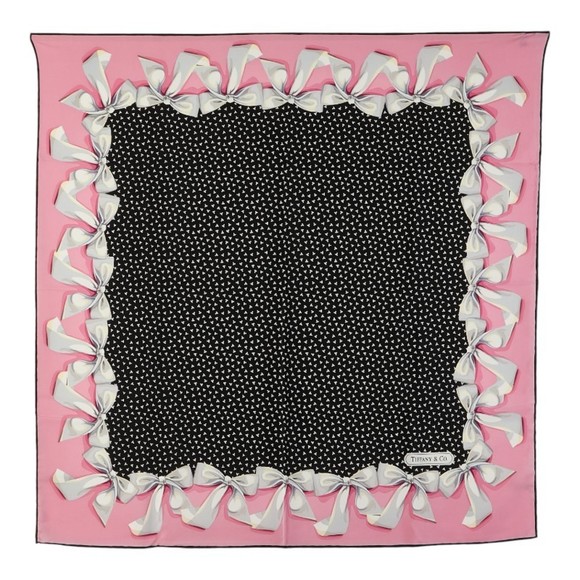 Tiffany & Co. | Accessories | Tiffany Co T Logo Ribbon Motif Scarf ...